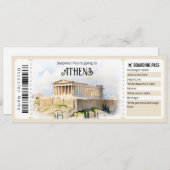 Bewerkbaar Athene Vliegticket, Griekenland Trip Kaart (Voorkant / Achterkant)