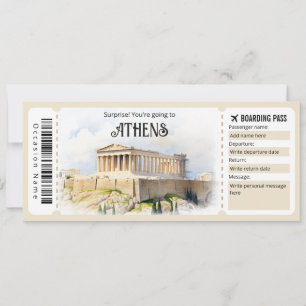 Bewerkbaar Athene Vliegticket, Griekenland Trip Kaart