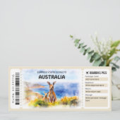 Bewerkbaar Australia Boarding Pass Vliegticket Kaart (Staand voorkant)