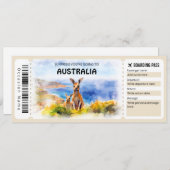 Bewerkbaar Australia Boarding Pass Vliegticket Kaart (Voorkant / Achterkant)