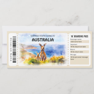 Bewerkbaar Australia Boarding Pass Vliegticket Kaart