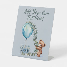 Bewerkbaar Baby shower Oh Boy Theme Voeg je woorde Reclamebord Met Voetstuk