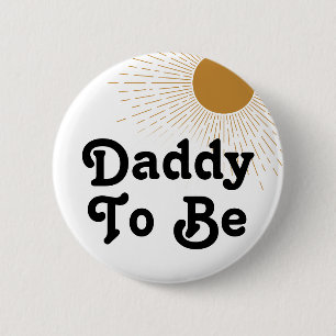 Bewerkbaar Baby shower papa om te zijn Ronde Button 5,7 Cm