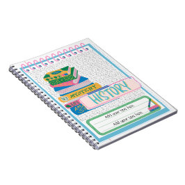 Bewerkbaar Back to School History Notitieboek