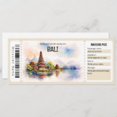 Bewerkbaar Bali Plane Boarding Pass Ticket Kaart (Voorkant / Achterkant)