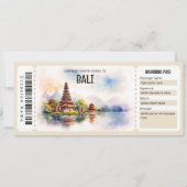 Bewerkbaar Bali Plane Boarding Pass Ticket Kaart (Voorkant)