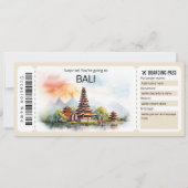 Bewerkbaar Bali Vliegticket, Bali Trip Kaart (Voorkant)