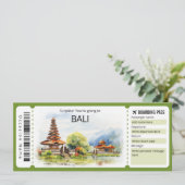 Bewerkbaar Bali Vliegticket, Bali Trip Kaart (Staand voorkant)