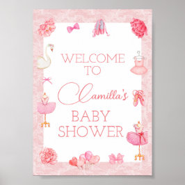 Bewerkbaar Ballerina Party Welkomstbord Poster