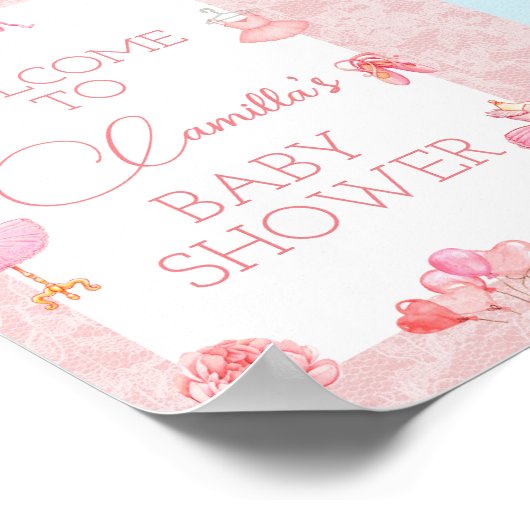 Bewerkbaar Ballerina Party Welkomstbord Poster (Hoek)