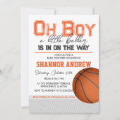 Bewerkbaar Basketbal Baby shower Kaart (Voorkant)