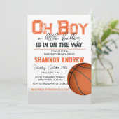 Bewerkbaar Basketbal Baby shower Kaart (Staand voorkant)