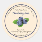 Bewerkbaar Bedrijf Blueberry Jam Label (Voorkant)
