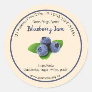 Bewerkbaar Bedrijf Blueberry Jam Label