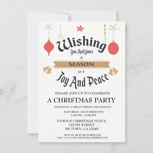 Bewerkbaar bedrijf Christmas Invitation Kaart (Voorkant)