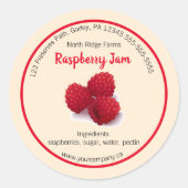 Bewerkbaar Bedrijf Raspberry Jam Label (Voorkant)