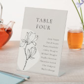 BEWERKBAAR Beige Boho Bloemen Tafelnummer Reclamebord Met Voetstuk (Insitu)