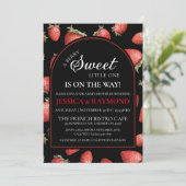 Bewerkbaar Berry Sweet Baby shower Kaart (Staand voorkant)
