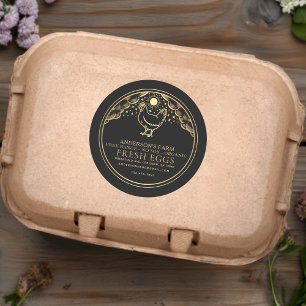 Bewerkbaar Black Witchy Tarot Eggs Family Boerderi Ronde Sticker