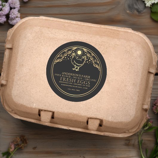 Bewerkbaar Black Witchy Tarot Eggs Family Boerderi Ronde Sticker