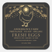 Bewerkbaar Black Witchy Tarot Eggs Family Boerderi Vierkante Sticker (Voorkant)