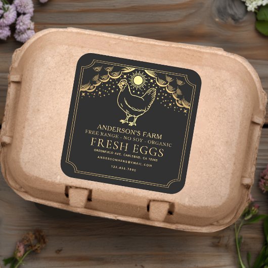 Bewerkbaar Black Witchy Tarot Eggs Family Boerderi Vierkante Sticker