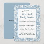 Bewerkbaar Blauw Bloemmotief Kaart (Voorkant / Achterkant)