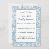 Bewerkbaar Blauw Bloemmotief Kaart (Voorkant)