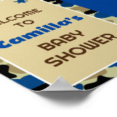 Bewerkbaar Blauw Camo Party Welkomstbord Poster (Hoek)