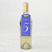 Bewerkbaar blauw Glitter-tabelnummer Flessenhanger (Op fles)