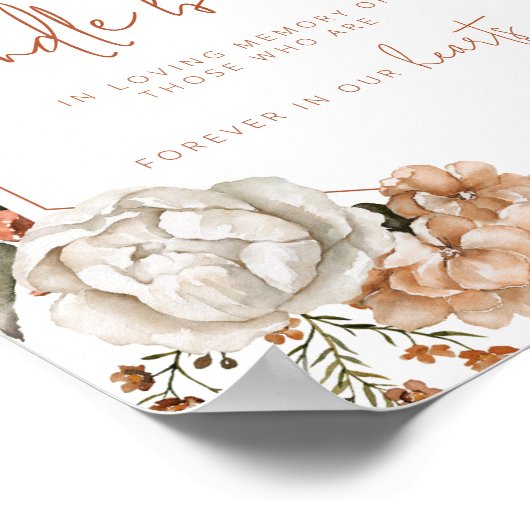 Bewerkbaar Bloemen Zonsondergang Bruiloft Memorial Poster (Hoek)