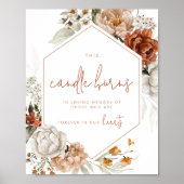 Bewerkbaar Bloemen Zonsondergang Bruiloft Memorial Poster (Voorkant)