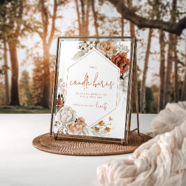 Bewerkbaar Bloemen Zonsondergang Bruiloft Memorial Poster