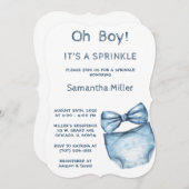 Bewerkbaar Blue Sprinkle-Baby shower Kaart (Voorkant / Achterkant)