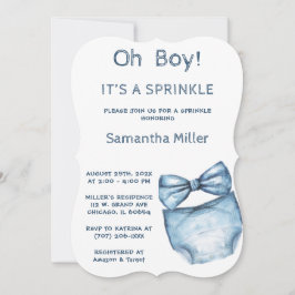 Bewerkbaar Blue Sprinkle-Baby shower Kaart