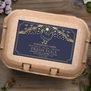 Bewerkbaar Blue Witchy Tarot Eggs Family Boerderij Rechthoekige Sticker