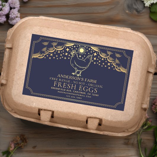 Bewerkbaar Blue Witchy Tarot Eggs Family Boerderij Rechthoekige Sticker