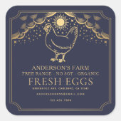 Bewerkbaar Blue Witchy Tarot Eggs Family Boerderij Vierkante Sticker (Voorkant)