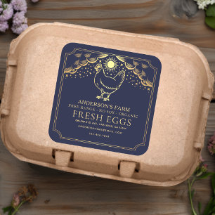 Bewerkbaar Blue Witchy Tarot Eggs Family Boerderij Vierkante Sticker