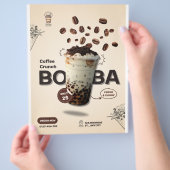 Bewerkbaar Boba-theecafé Flyer, Klein Zakelijk Men Flyer (Hand)