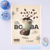 Bewerkbaar Boba-theecafé Flyer, Klein Zakelijk Men Flyer (Enkel)