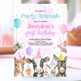 Bewerkbaar Boerderij Meisje Verjaardagsuitnodiging Kaart