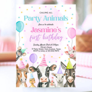 Bewerkbaar Boerderij Meisje Verjaardagsuitnodiging Kaart