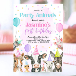 Bewerkbaar Boerderij Meisje Verjaardagsuitnodiging Kaart