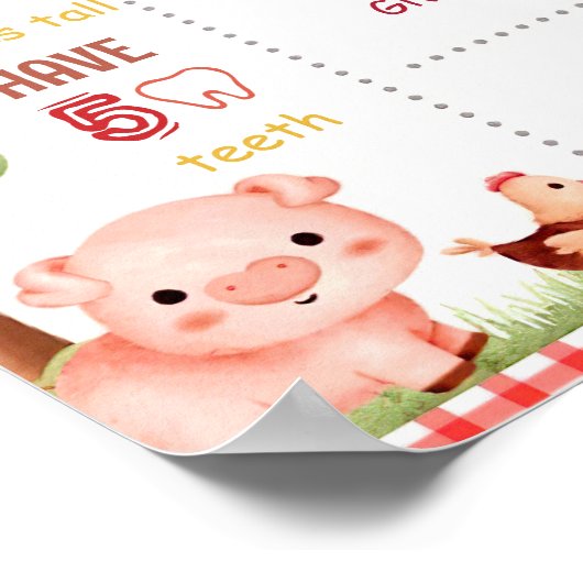 Bewerkbaar Boerderij Verjaardag Milestone Poster S (Hoek)