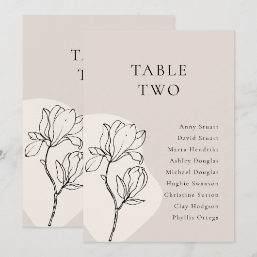 BEWERKBAAR Boho Bloemen Tafelnummer (Voorkant / Achterkant)