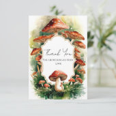 Bewerkbaar Boho Mushroom Baby shower Bedankkaart (Staand voorkant)