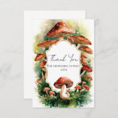 Bewerkbaar Boho Mushroom Baby shower Bedankkaart (Voorkant / Achterkant)