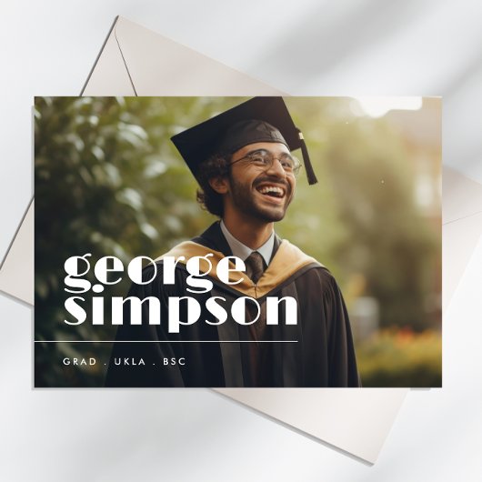 Bewerkbaar Bold Script Grad Afstudeerfoto Aankondiging
