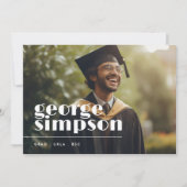 Bewerkbaar Bold Script Grad Afstudeerfoto Aankondiging (Voorkant)